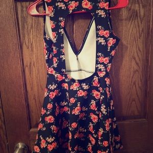 Black skater dress w/ flowers